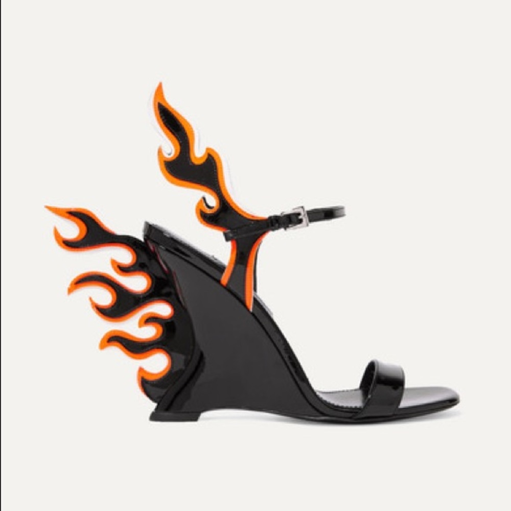 Prada Patent Leather Flame Sandal
